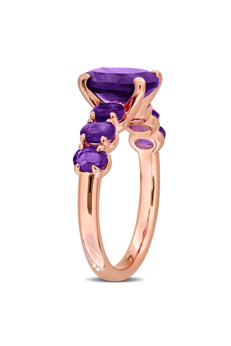 Gemstone Oval Ring Sterling Silver, Alternate, color, Amethyst