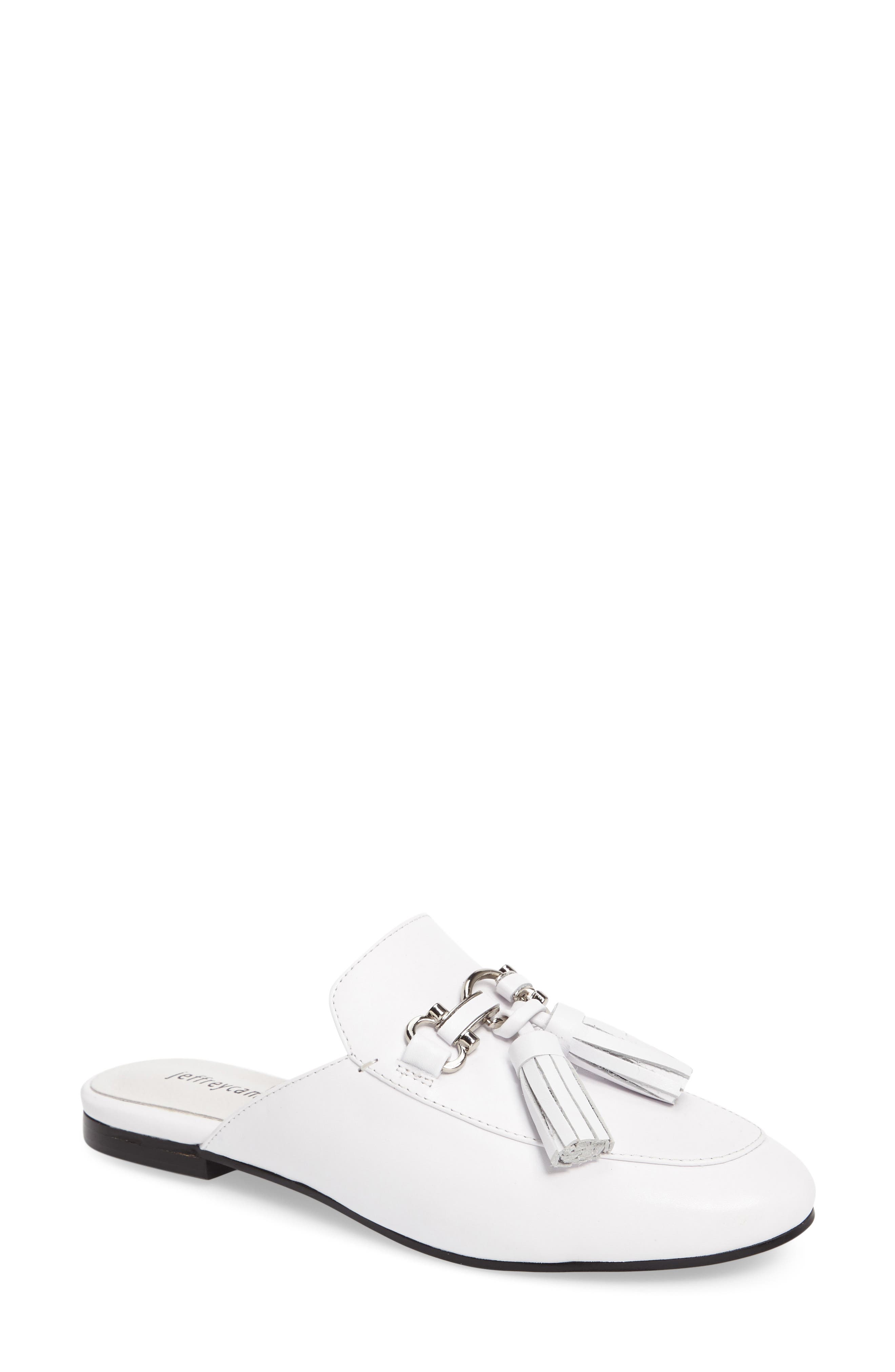 Apfel Tassel Slide, Main, color, WHITE/ SILVER