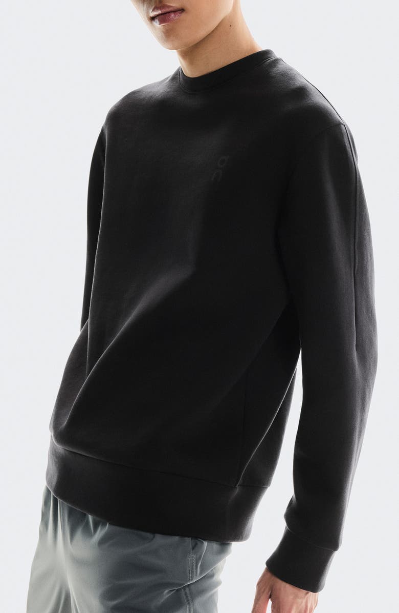 On Focus Tech Crewneck Sweatshirt, Alternate, color, Black