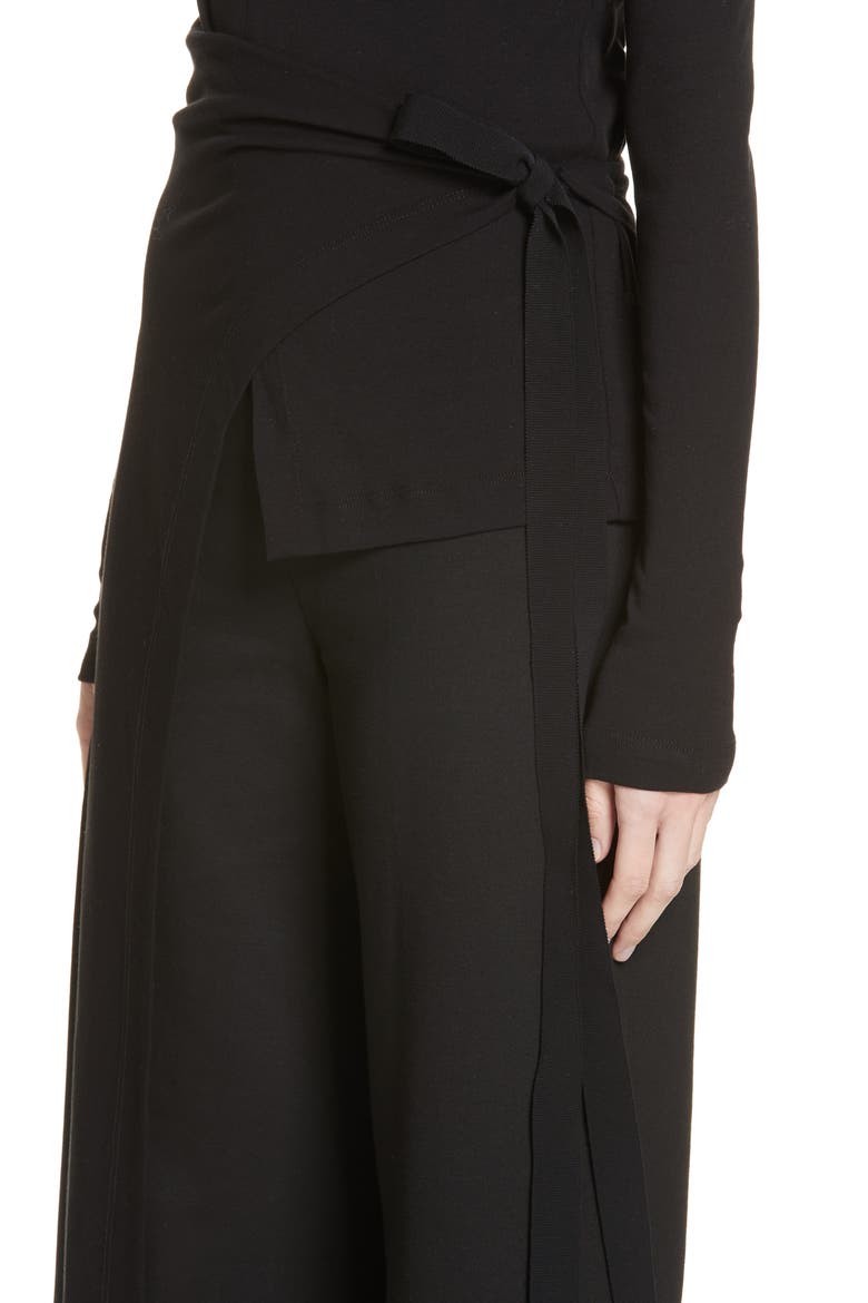 Apron Wrap Top, Alternate, color, BLACK