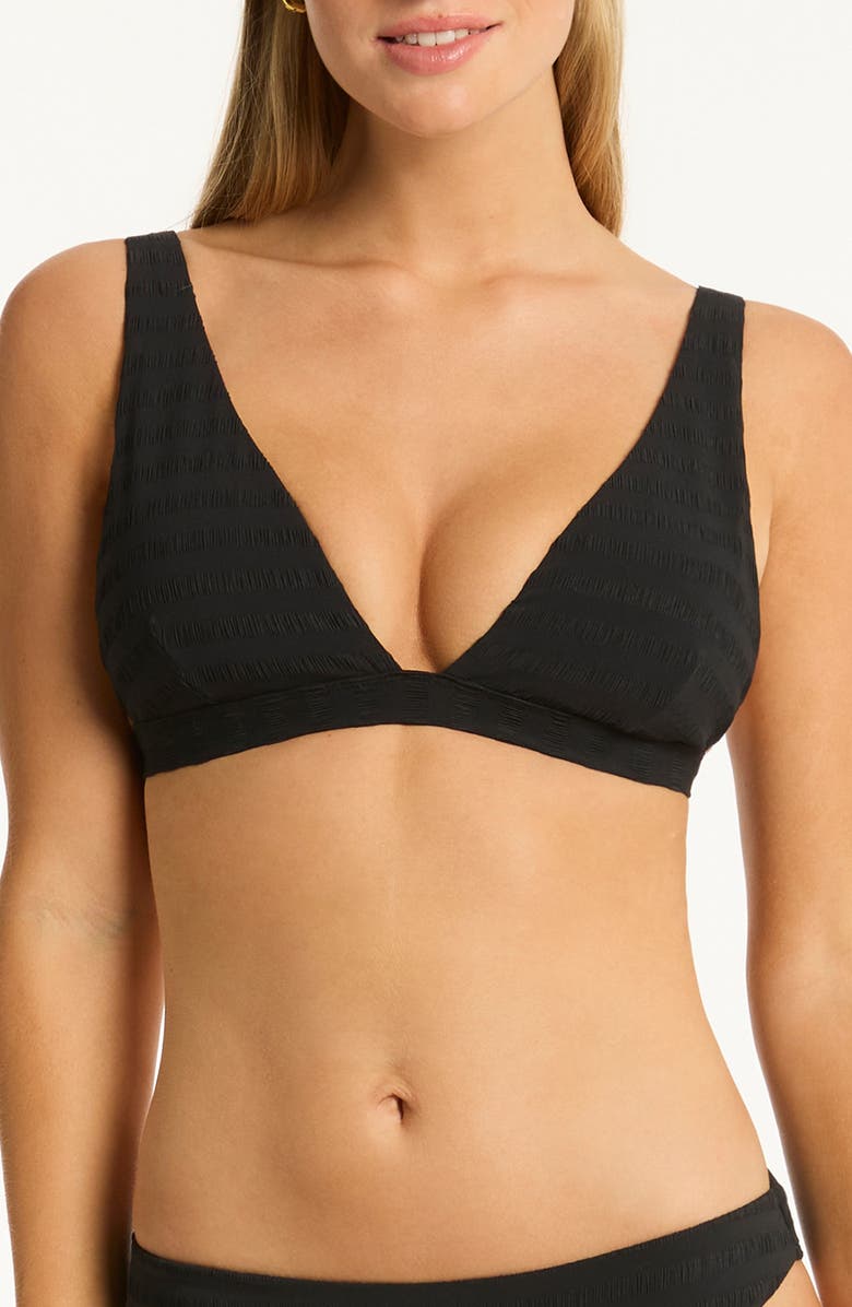 Sea Level Palisades Longline Triangle Bikini Top, Main, color,