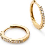 Ana Luisa Diamond Hoop Earrings - Diamond Huggie Hoops Medium