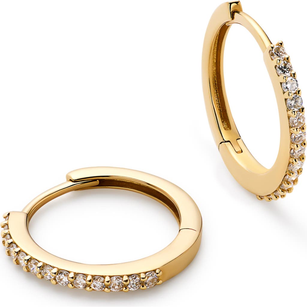 Ana Luisa Diamond Hoop Earrings - Diamond Huggie Hoops Medium in Gold at Nordstrom