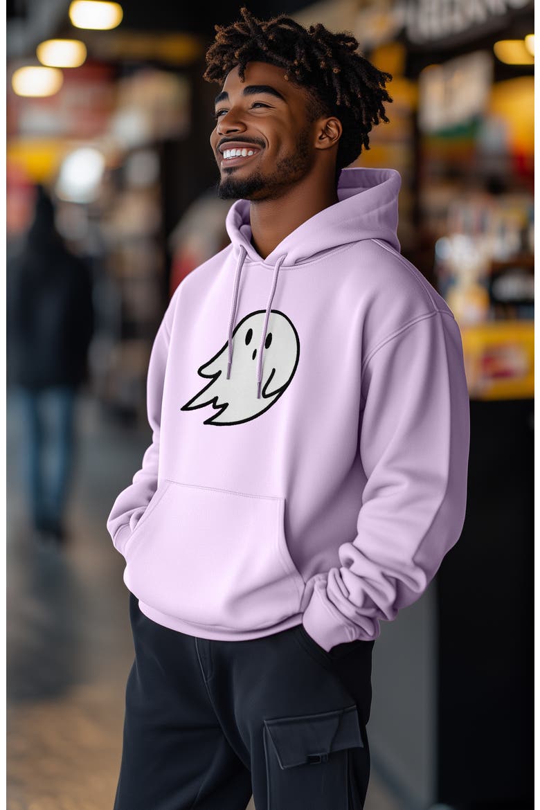 Giant Ghost Fleece Hoodie, Alternate, color, Orchid