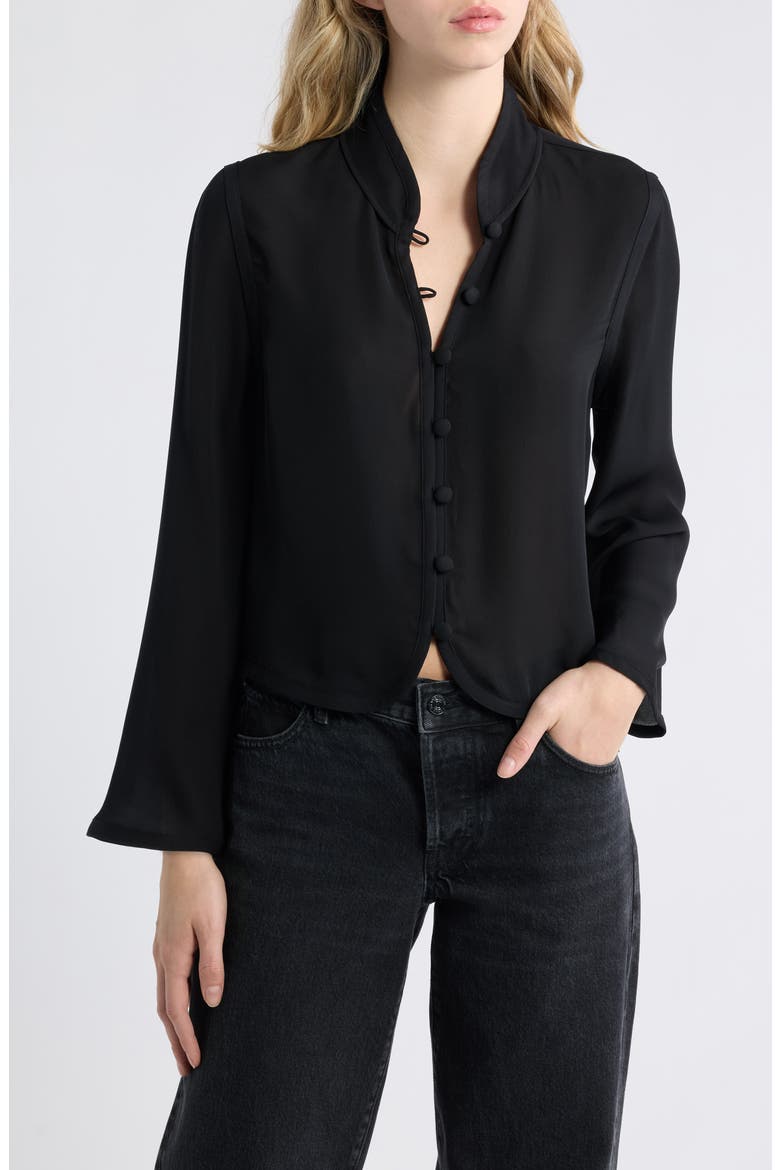 The Salon Silk Blazer, Main, color, BLACK