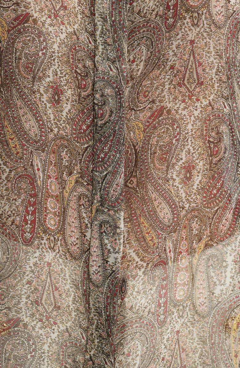 FRAME The Gillian Paisley Puff Sleeve Silk Shirt, Alternate, color, Ecru Multi