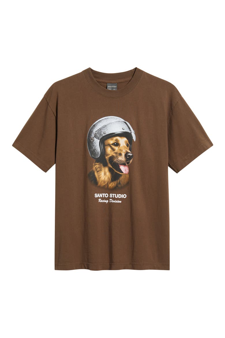 Retriever Racing Graphic T-Shirt, Alternate, color, HOLY BROWN