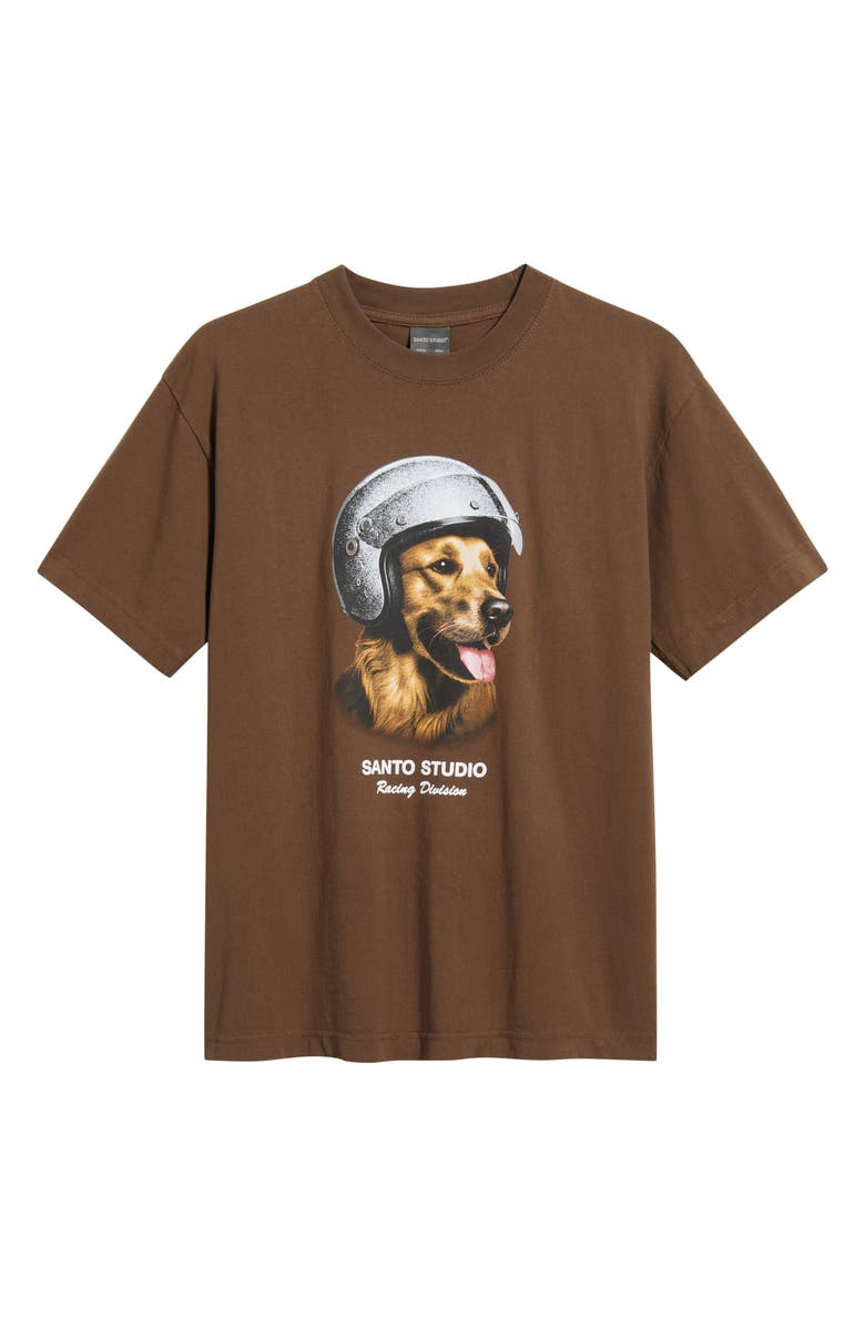 SANTO STUDIO Retriever Racing Graphic T-Shirt, Alternate, color, Holy Brown