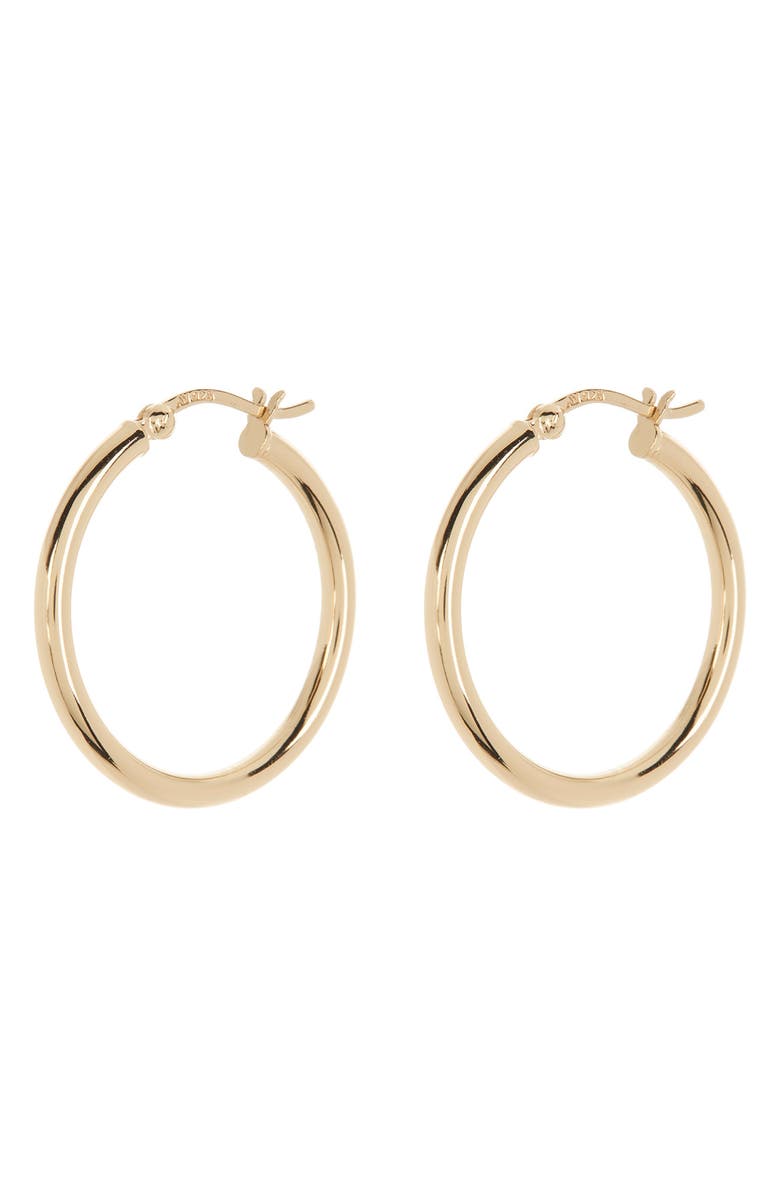 Argento Vivo Sterling Silver Medium Tube Hoop Earrings, Main, color, Gold