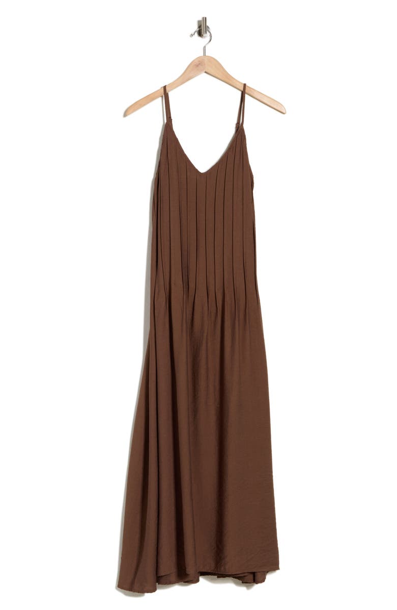 Blu Pepper Pleated Maxi Sundress, Main, color, Brown