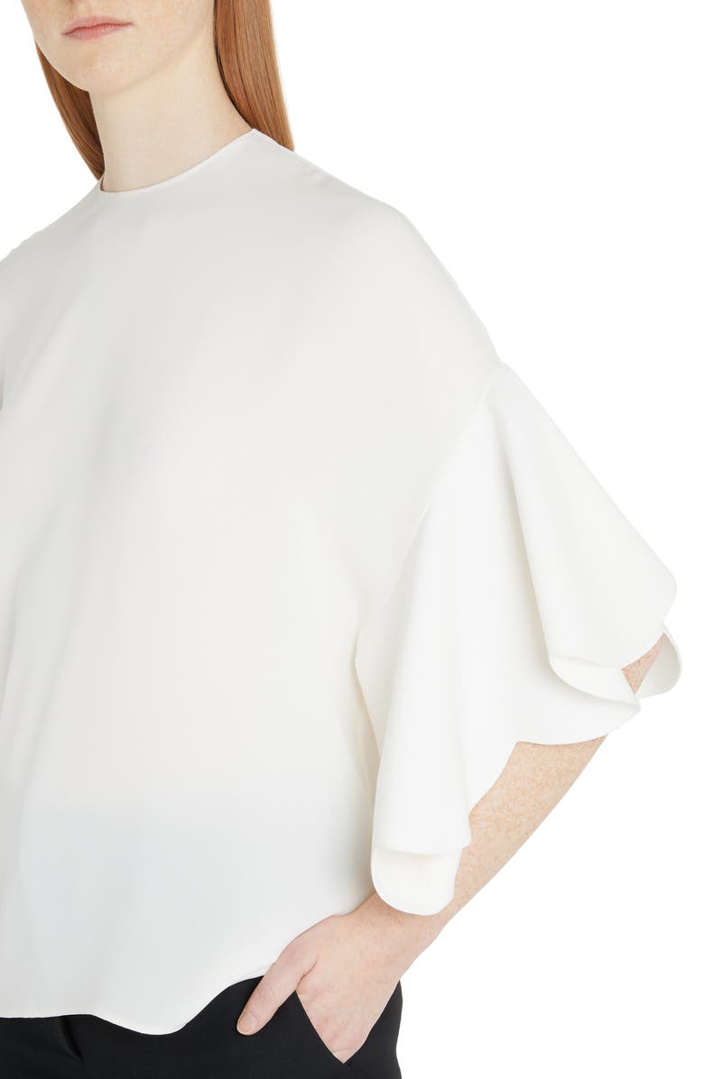 Valentino Flutter Sleeve Silk Blouse, Alternate, color, 