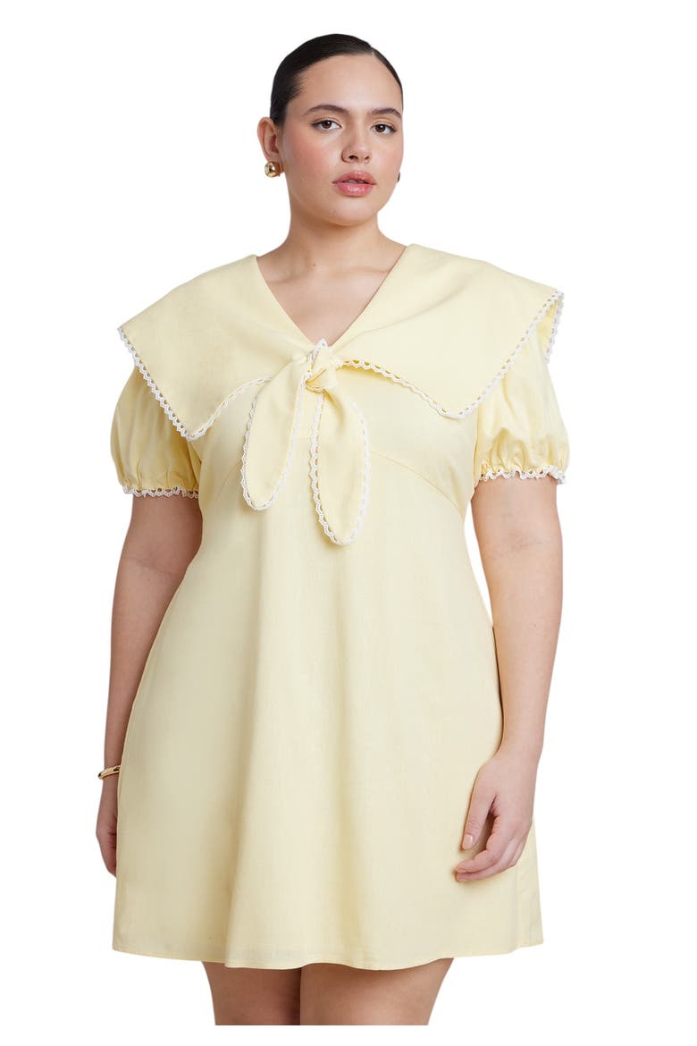 Sailor Collar Mini Dress, Alternate, color, BUTTER YELLOW