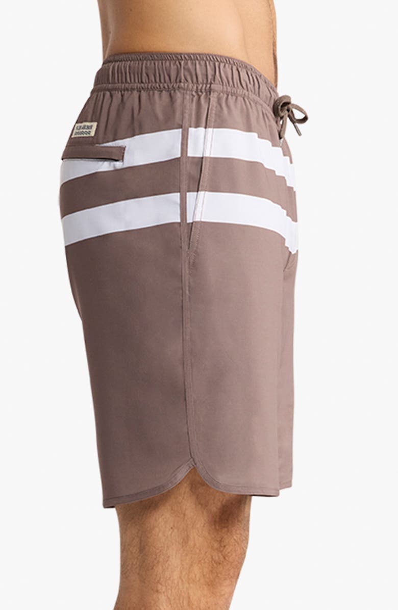 Fair Harbor The Anchor Swim Trunks, Alternate, color, Brown Stone Stripe