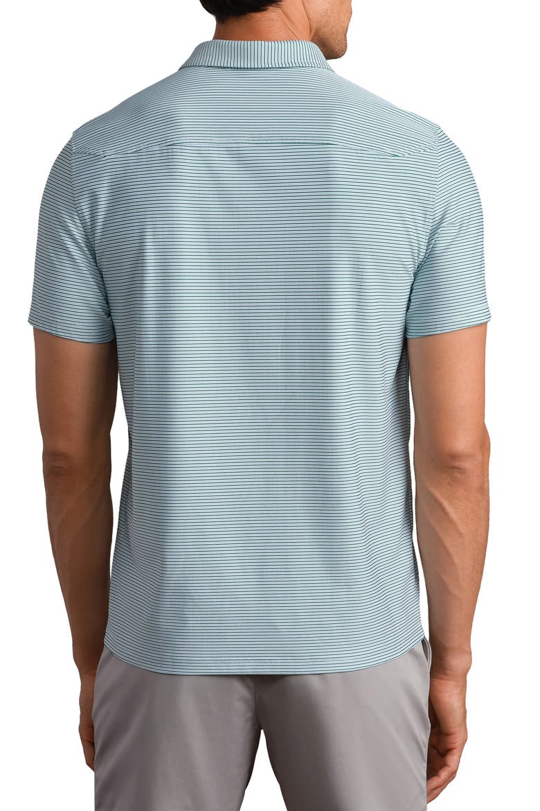 Commuter Stripe Performance Polo, Alternate, color, FERN GREEN STRIPE