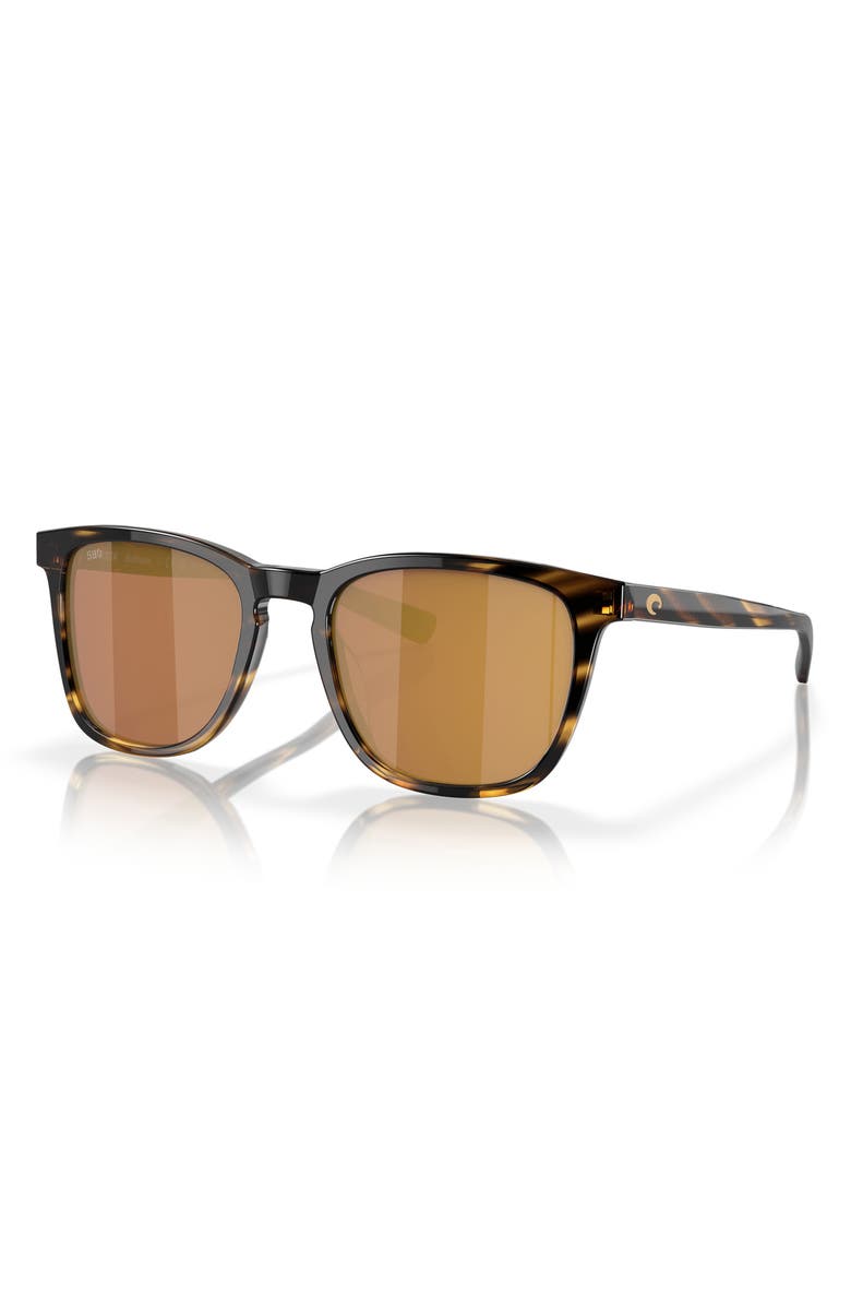 Costa Del Mar Sullivan 53mm Mirrored Square Sunglasses, Alternate, color, Tortoise/ Gold Mirror