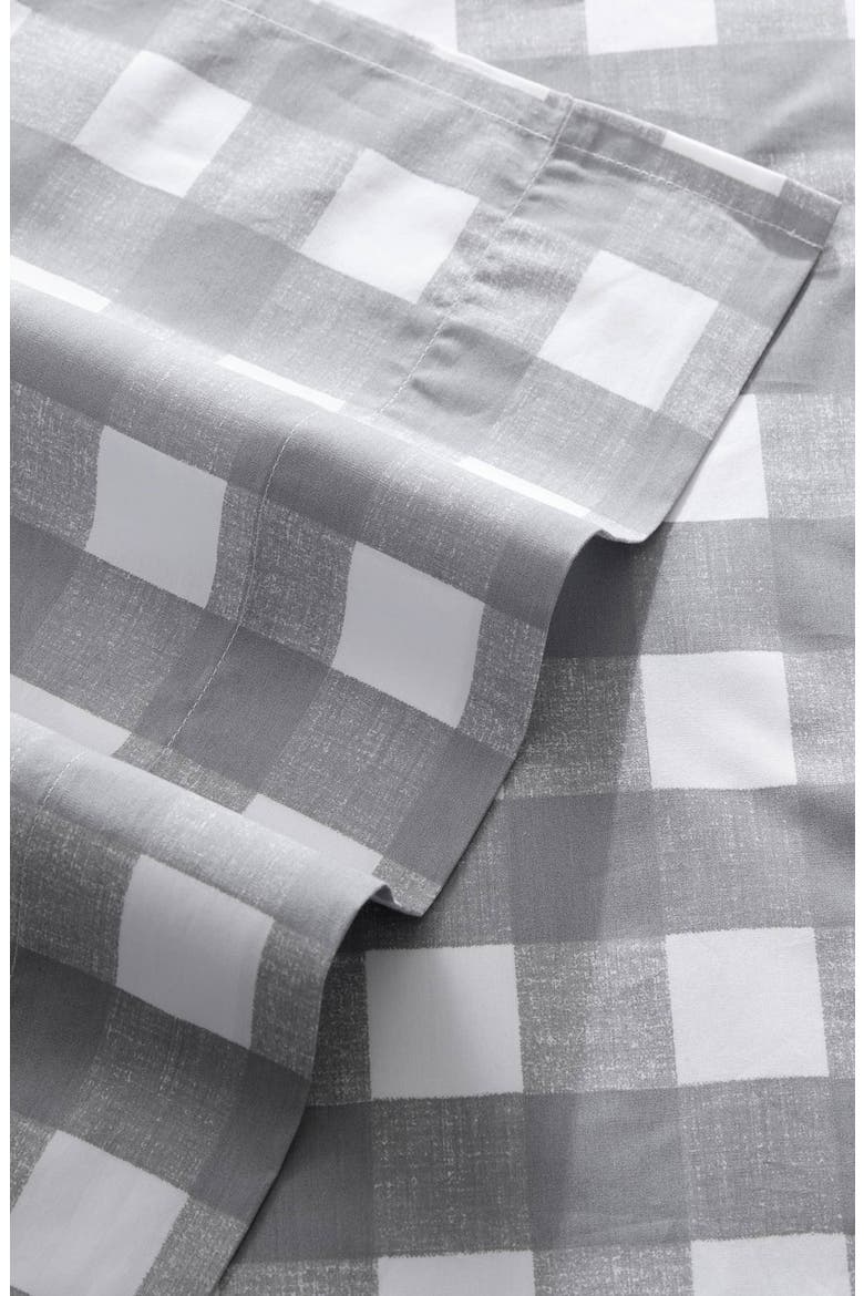 Lakehouse Plaid 200 Thread Count 100% Cotton Percale Sheet Set, Alternate, color, MEDIUM GREY
