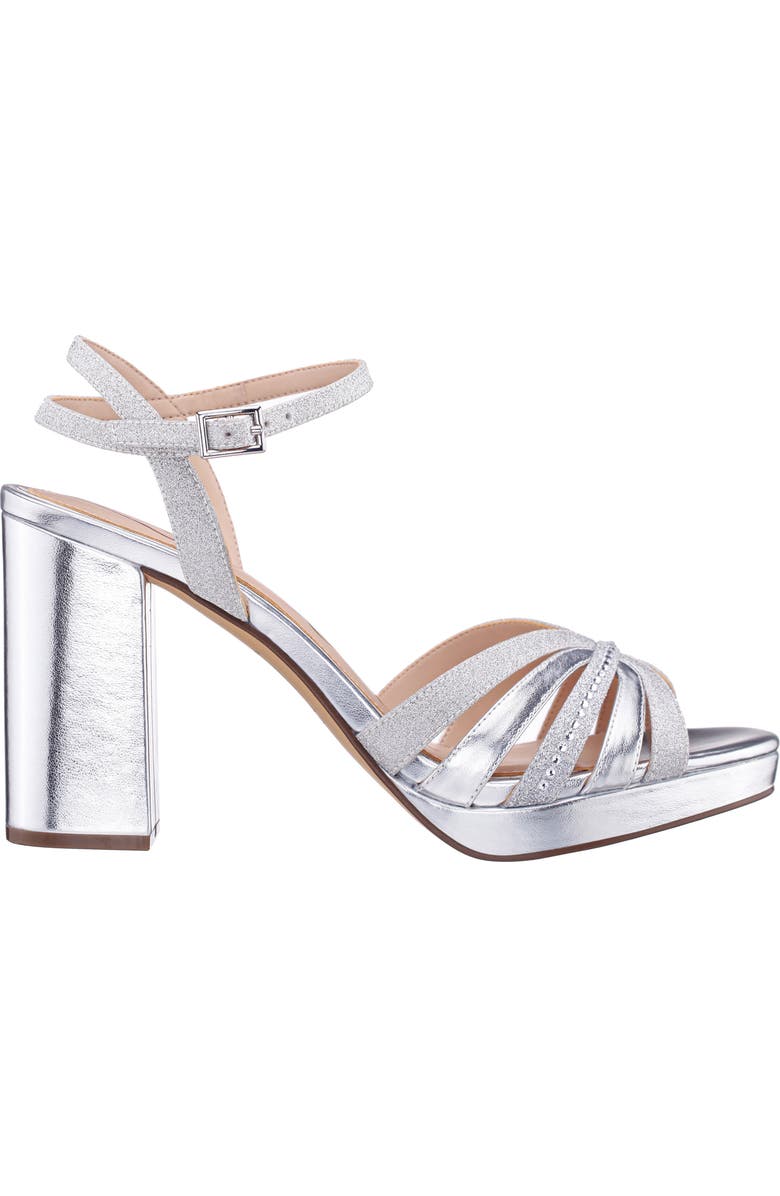 Nina Shantay Ankle Strap Platform Sandal, Alternate, color, Silver