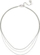 AllSaints Layered Faux Pearl & Mixed Link Necklace