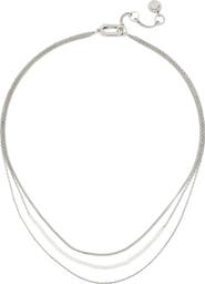 AllSaints Layered Faux Pearl & Mixed Link Necklace