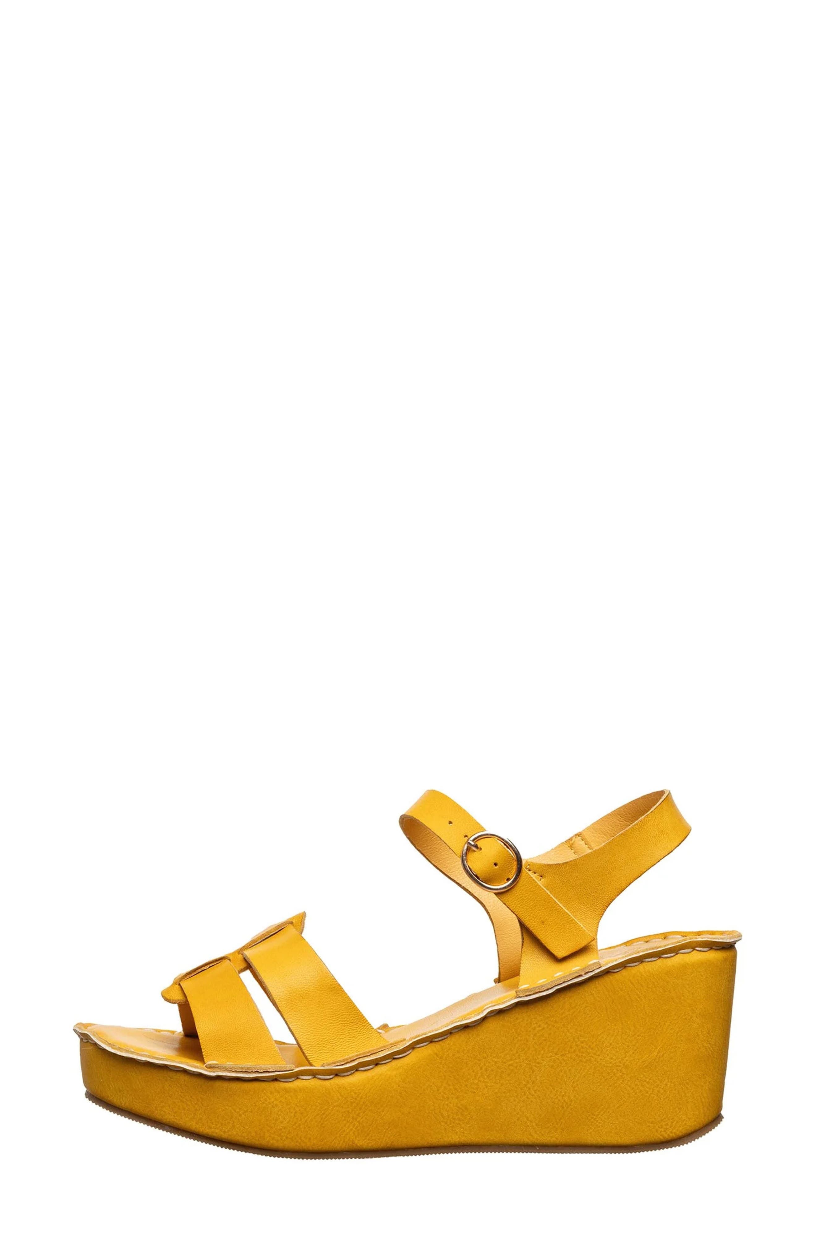 ANTELOPE Saya Platform Wedge Slingback Sandal, Alternate, color, Daffodil