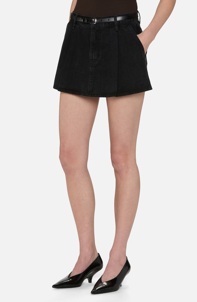 FRAME The Pleated Denim Miniskirt, Alternate, color, 