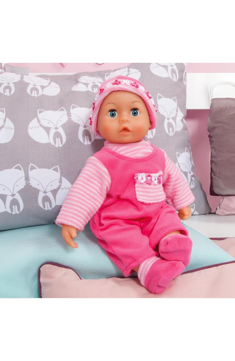 Bayer Design Soft Bodied Baby Doll with Sounds and Sleeping Eyes, 15 Inches, Alternate, color, Multicolored