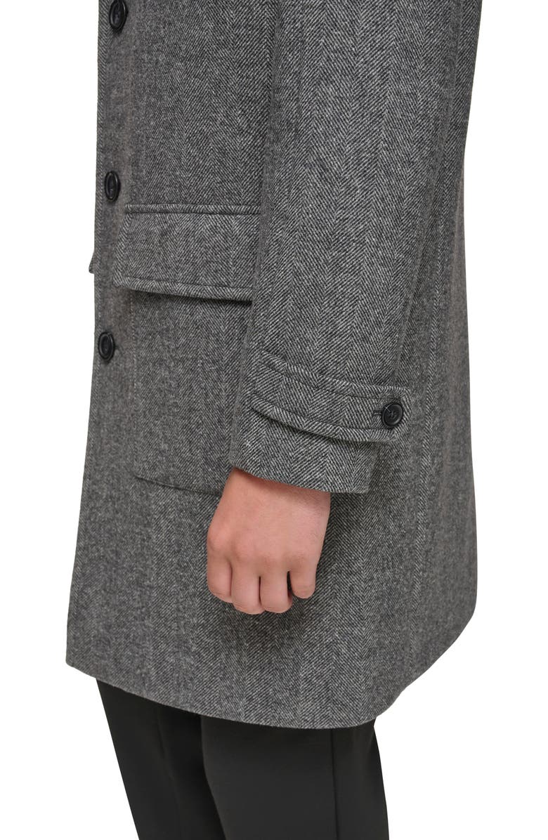 Andrew Marc Gondet Herringbone Wool Blend Overcoat, Alternate, color, 