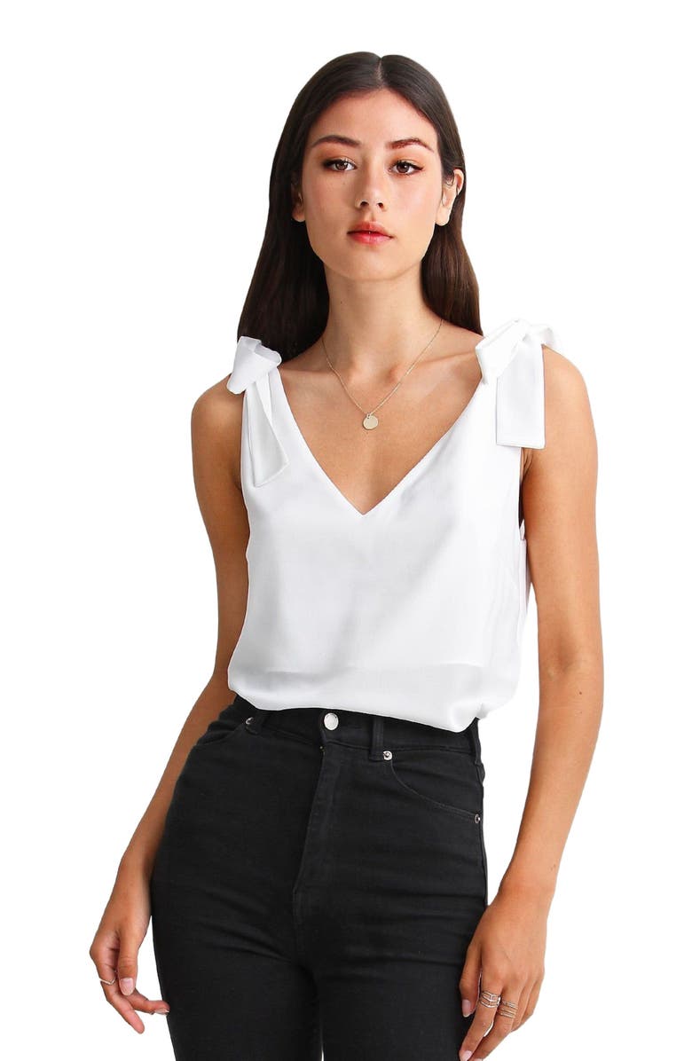 Belle 
Bloom Feel For You V-Neck Top, Alternate, color, White