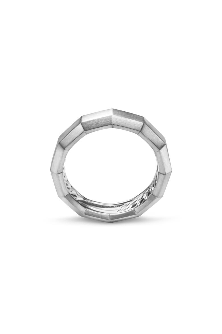 Men's Faceted Band Ring in 18K White Gold, Alternate, color, WHITE GOLD