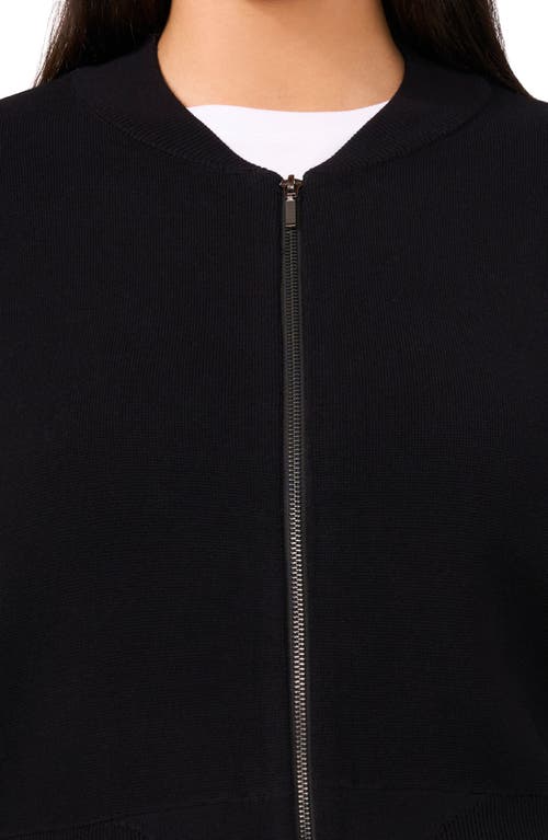 Halogen ® Cargo Zip Front Milano Stitch Bomber Cardigan In Rich Black