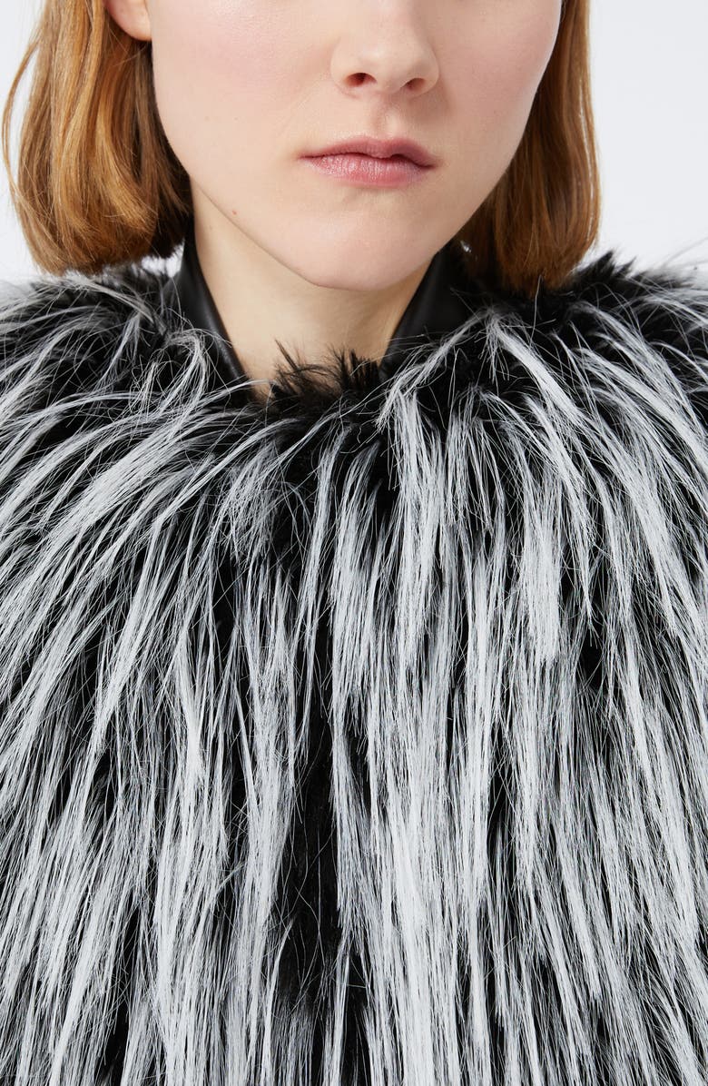 SPORTMAX Adesso Faux Fur Jacket, Alternate, color, Black