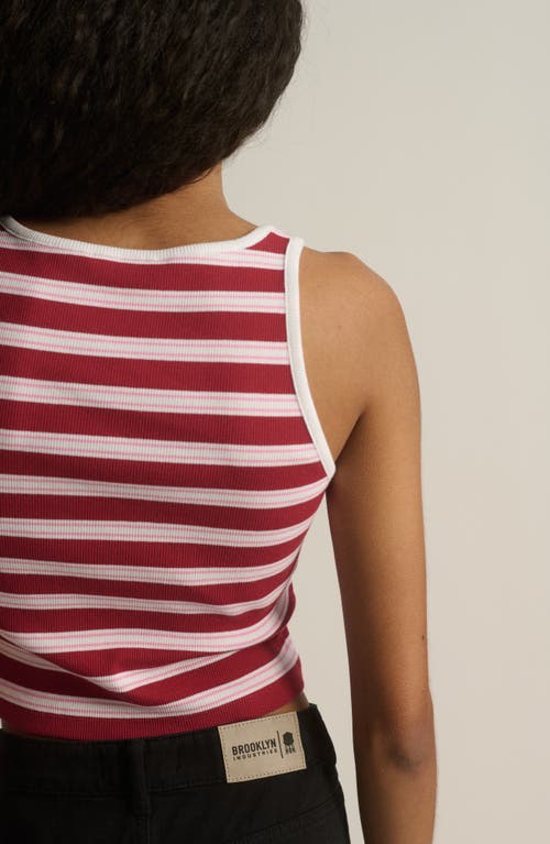 Brooklyn Industries Garnet Rib Stripe Crop Tank