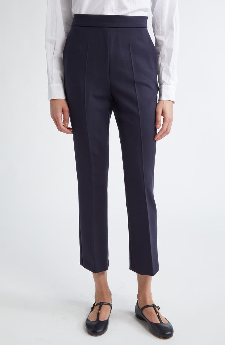 Max Mara Nepeta Wool Stretch Crepe Ankle Pants, Main, color,