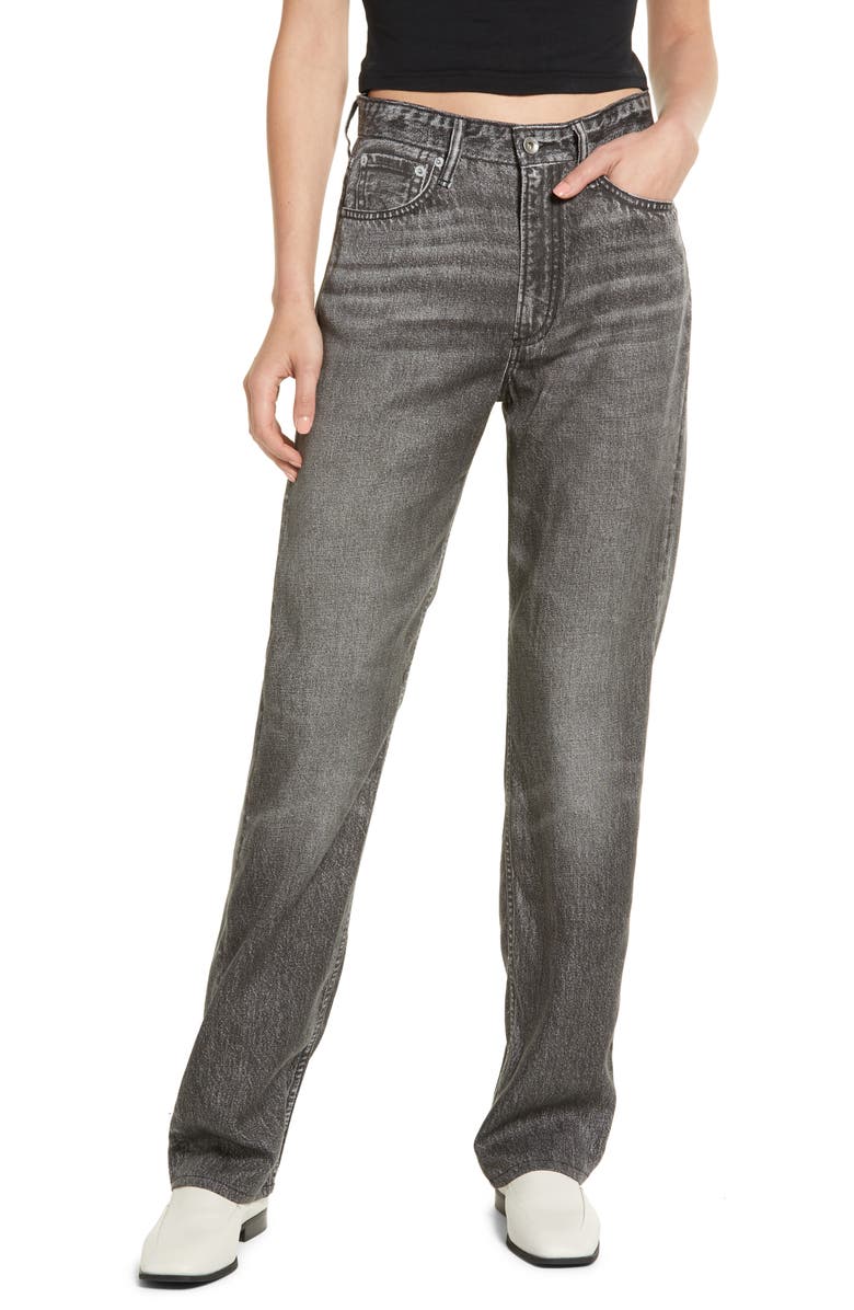 rag & bone Liquid Alex High Waist Straight Leg Jeans, Main, color,