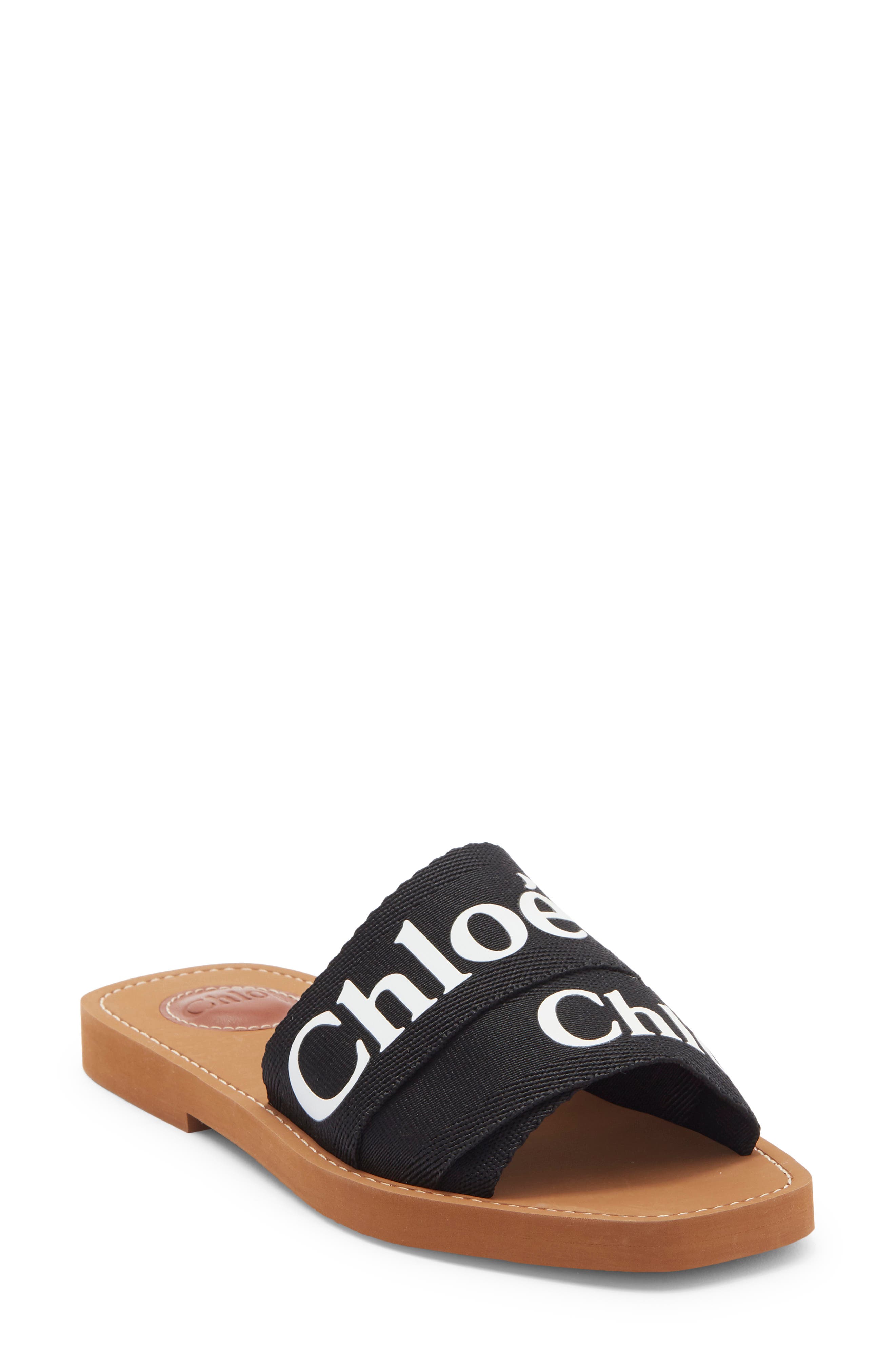 Chloé Woody Logo Slide Sandal, Main, color, 