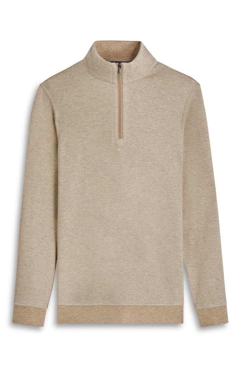 Bugatchi Quarter Zip Pullover, Alternate, color, Sand