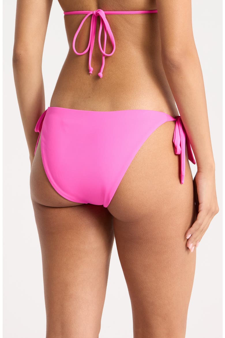 Flamingo Side Tie Bikini Bottoms, Alternate, color, STRAWBERRY