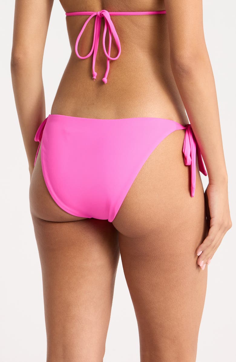 Becca Flamingo Side Tie Bikini Bottoms, Alternate, color, Strawberry