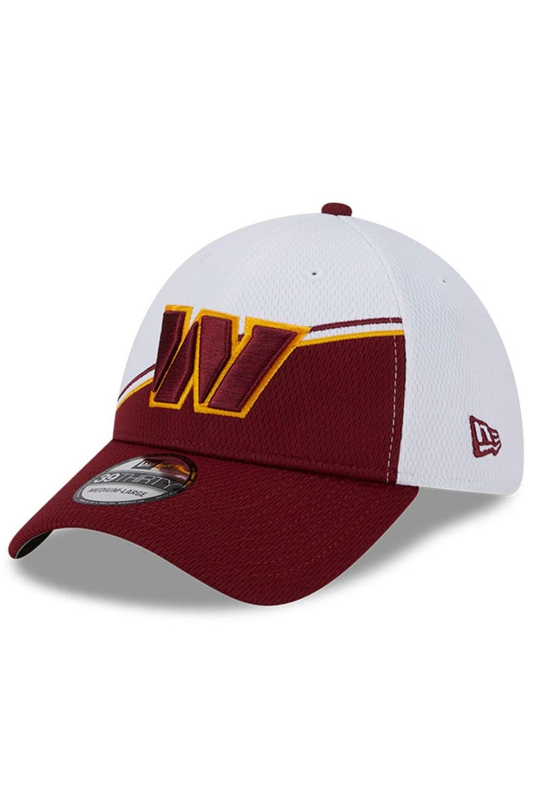 Men's New Era  White/Burgundy Washington Commanders 2023 Sideline 39THIRTY Flex Hat, Alternate, color, White