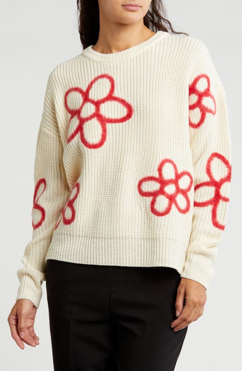Flower Embroidered Sweater