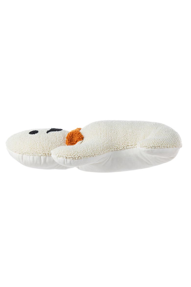Halloween Hooked Ghost Skeleton Cat Shaped Pillow, Alternate, color, White