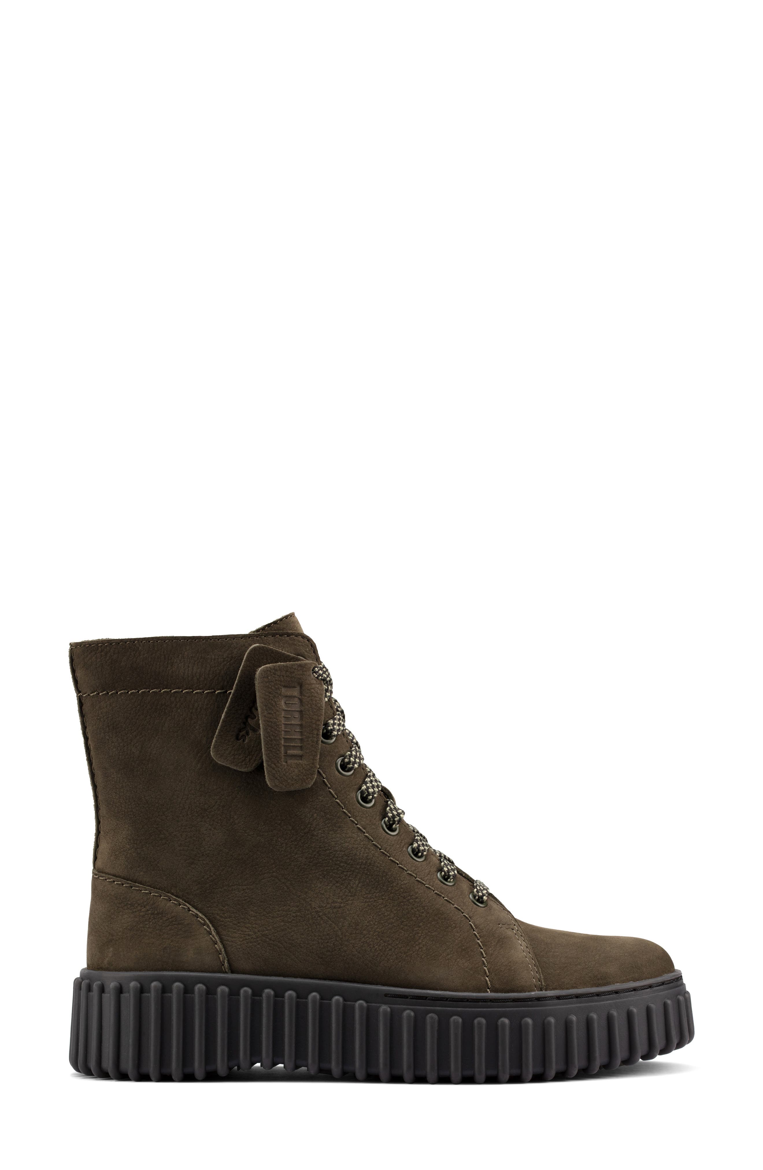 Clarks<sup>®</sup> Originals Torhill Rise Zip Combat Boot, Alternate, color, Dark Green Nub