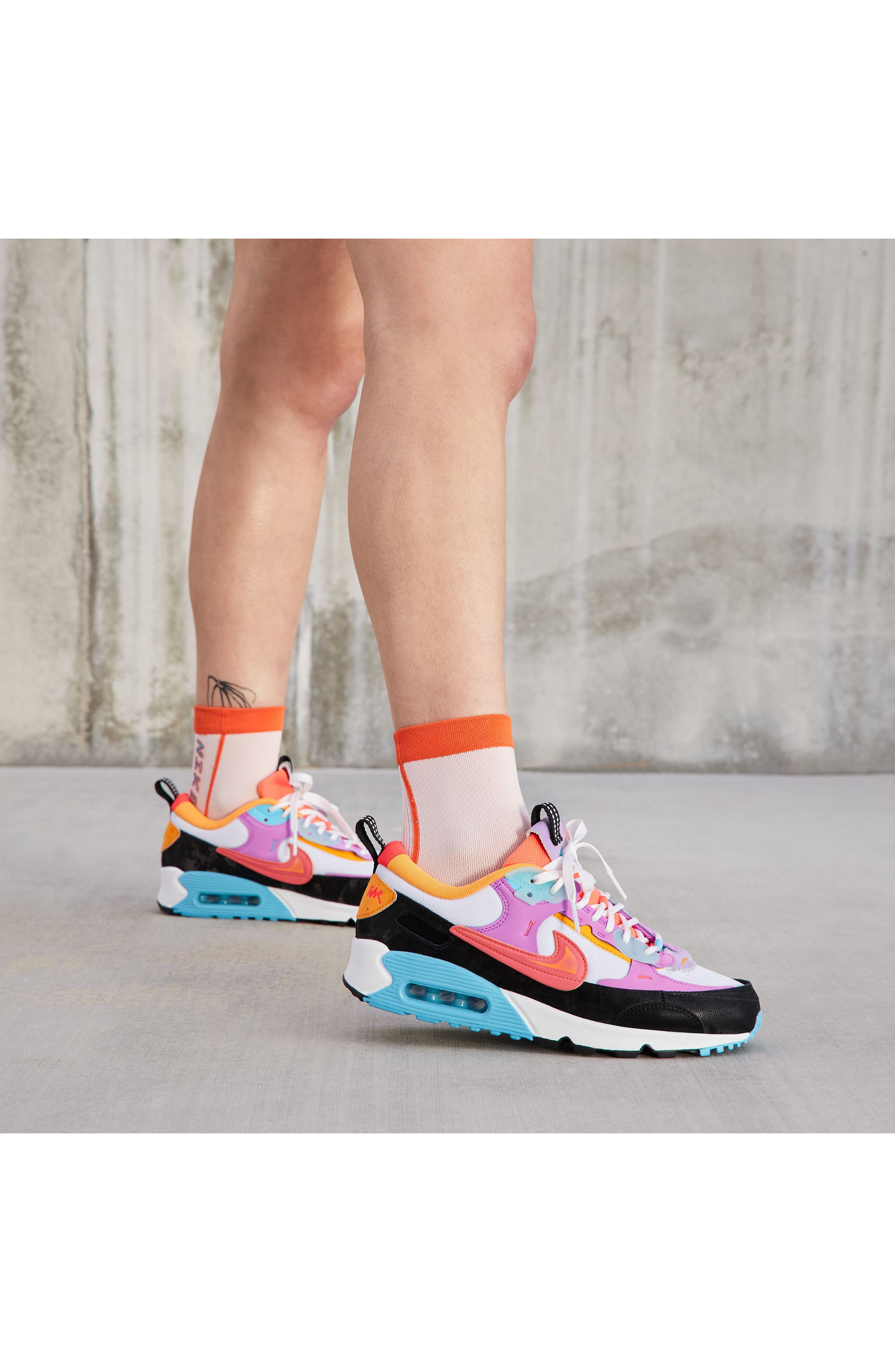 Air Max 90 Futura Sneaker, Alternate, color, WHITE/ CRIMSON/ FUCHSIA DREAM