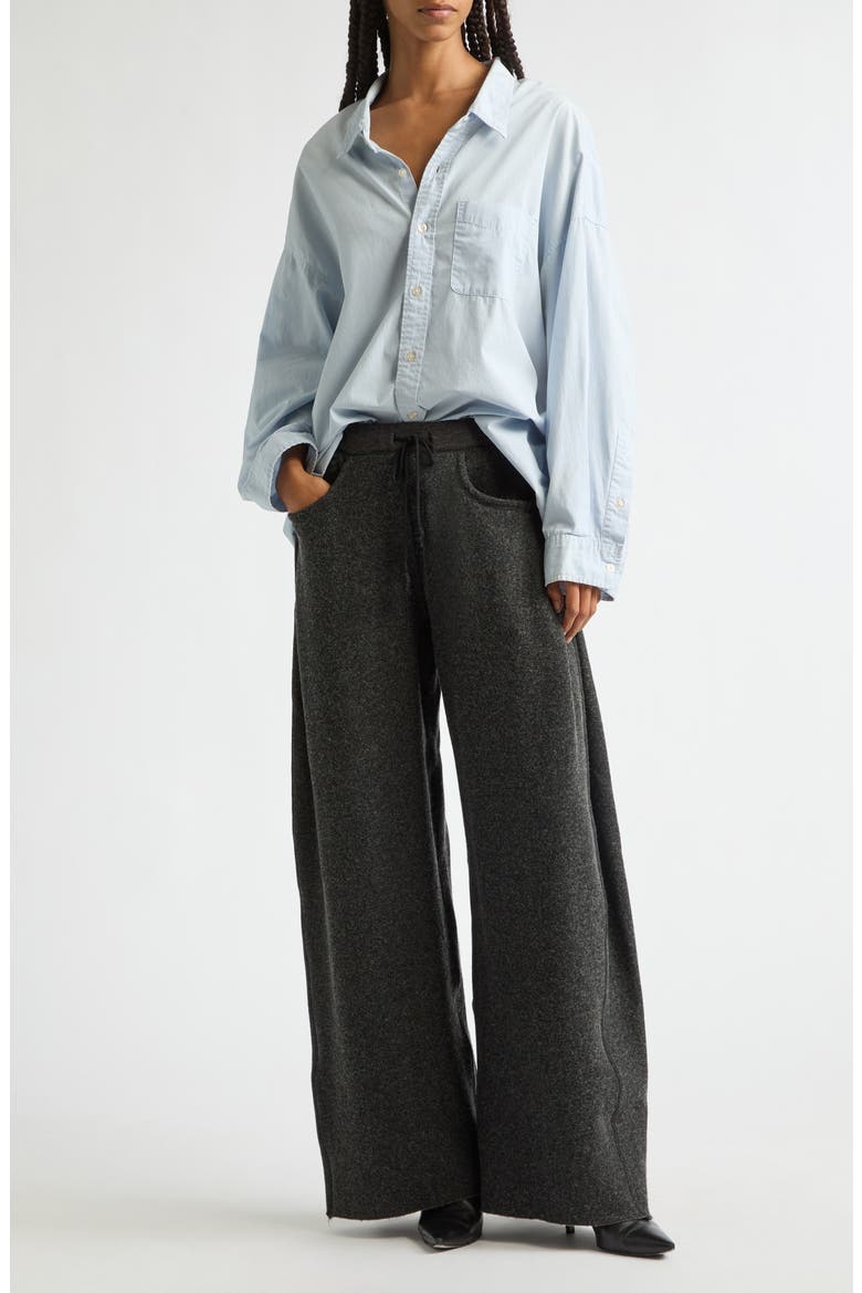 Oversize Oxford Button-Up Shirt, Alternate, color, BLUE/ WHITE