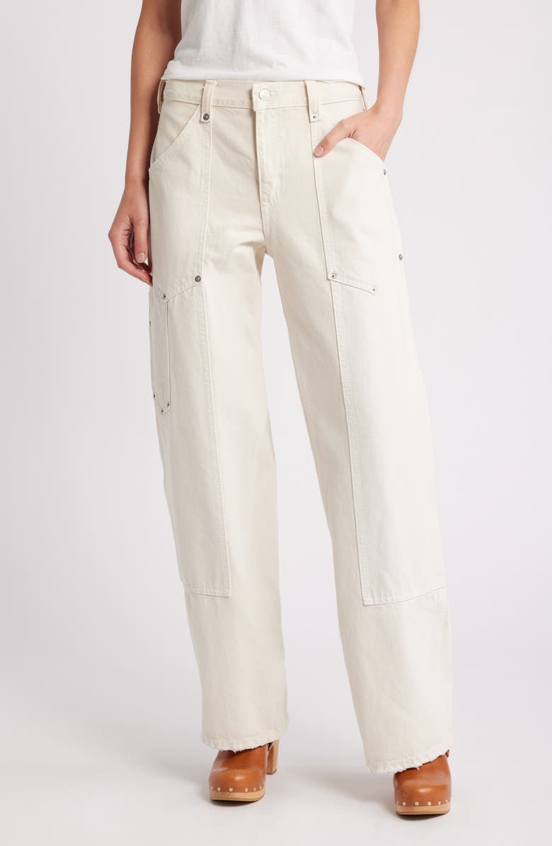 Re/Done Mid Rise Workwear Jeans, Main, color, Distressed Vintage White