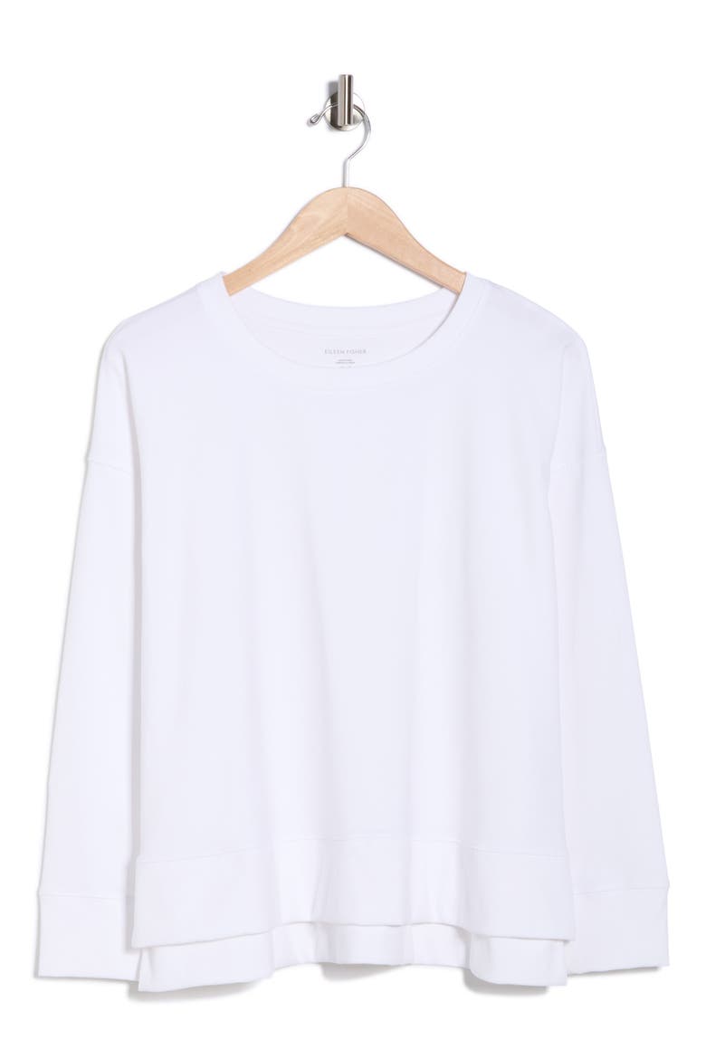 Crewneck Long Sleeve T-Shirt, Alternate, color, WHITE