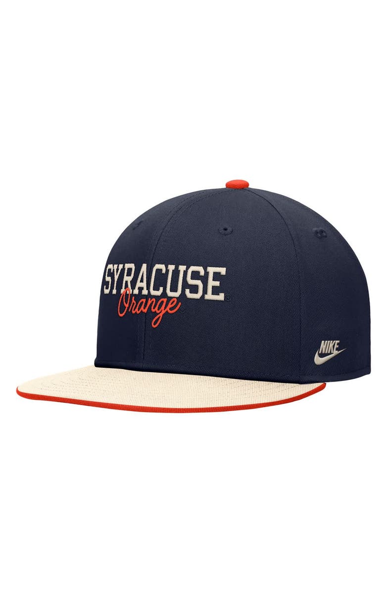 Nike Men's Nike Navy Syracuse Orange Vintage Script Pro Dri-FIT Snapback Hat, Main, color, 