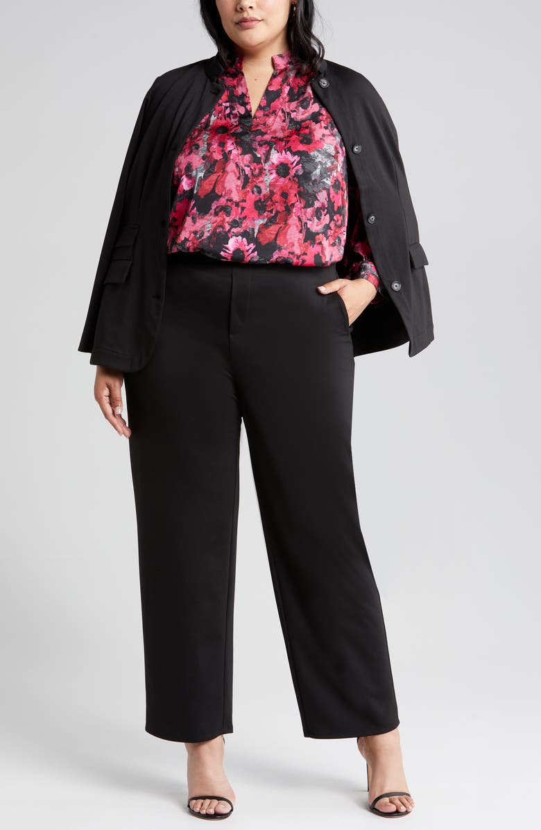 NIC+ZOE Drapey Ponte Ankle Wide Leg Pants, Main, color,