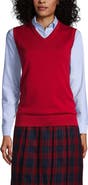 Lands' End School Uniform  Cotton Modal Fine Gauge Sweater Vest