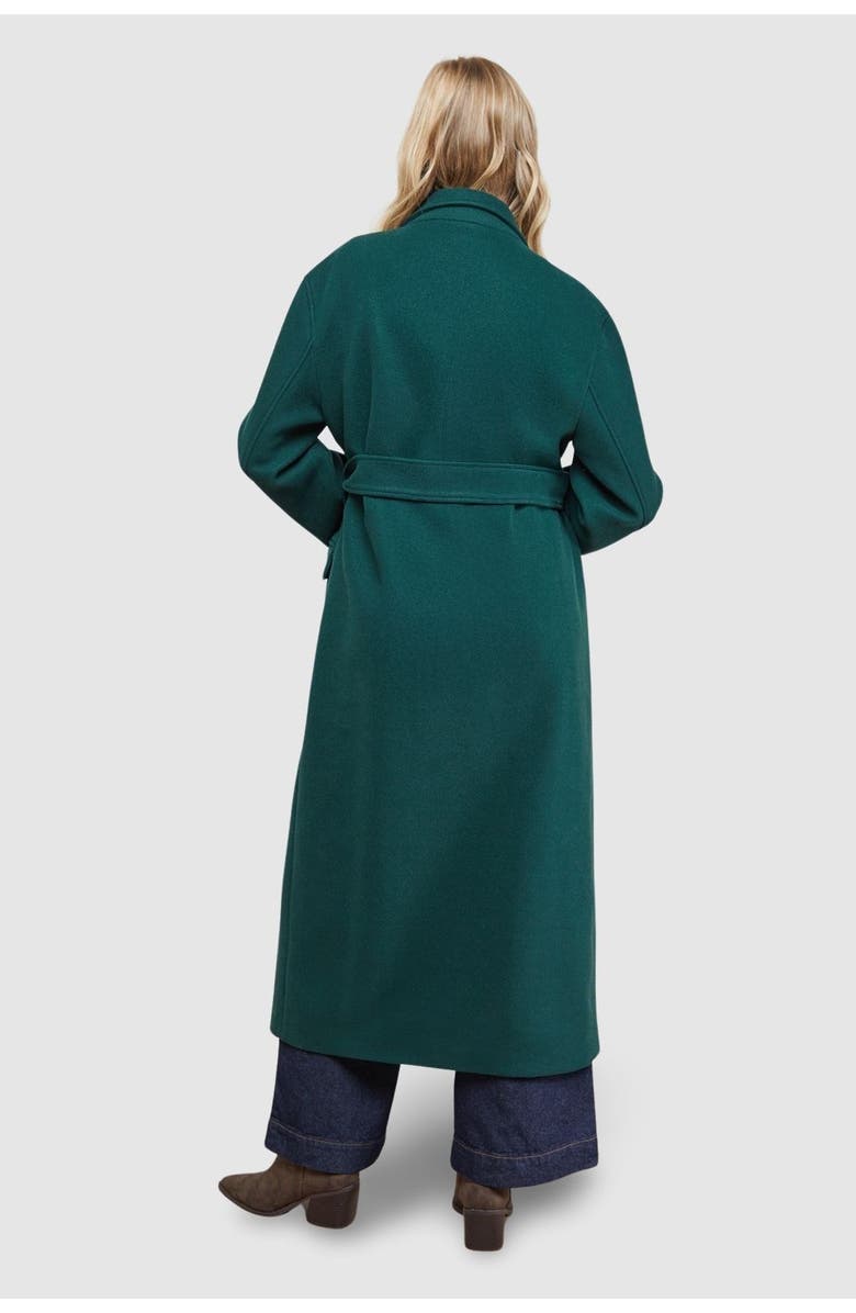 Oasis Tie Belt Detail Midi Coat, Alternate, color, Forest